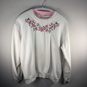 VTG Set Of 2 LRG Morning Sun Sweatshirts Women's Winter Pullover Cottage Grandma